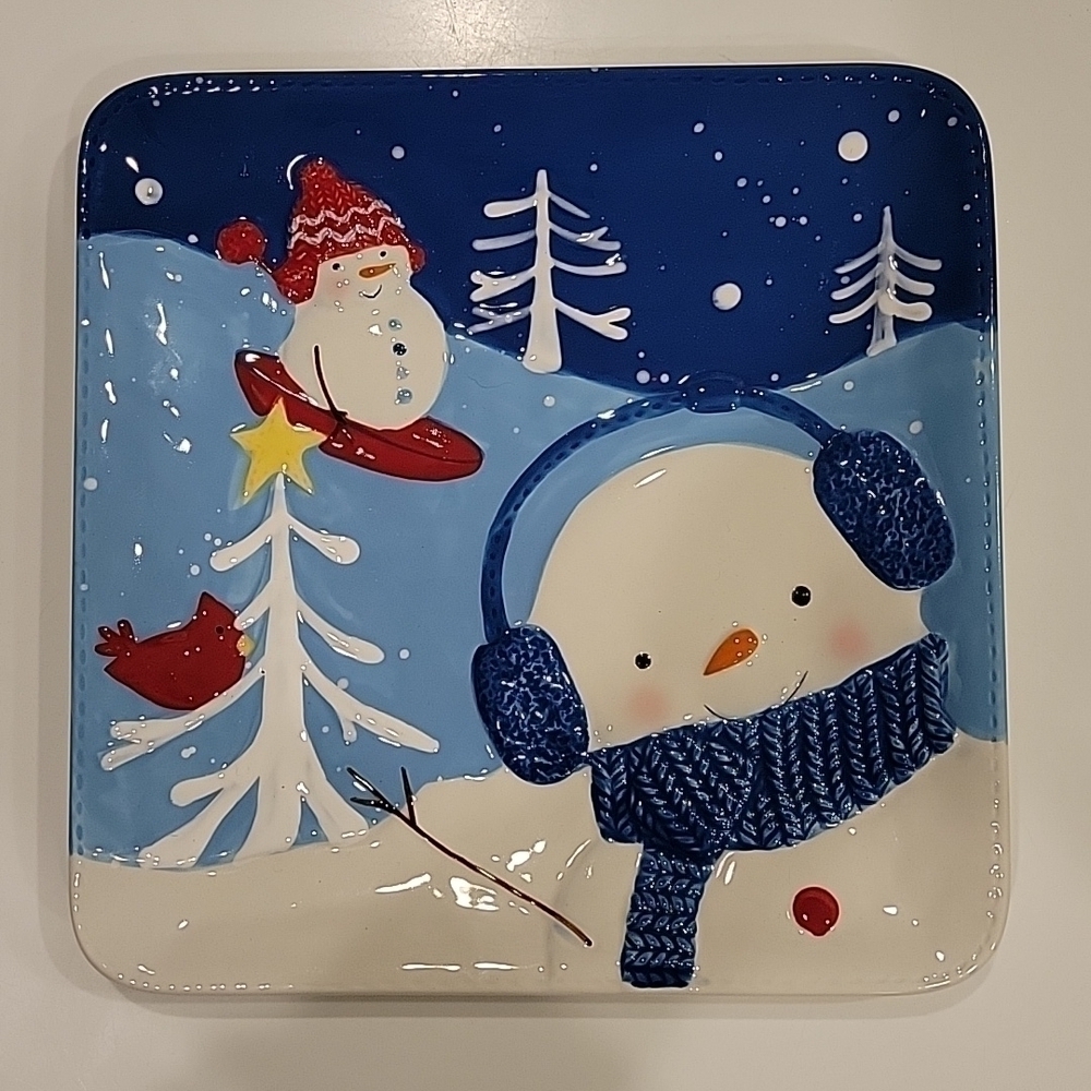 St Nicholas Square Let It Snow Salad Plate